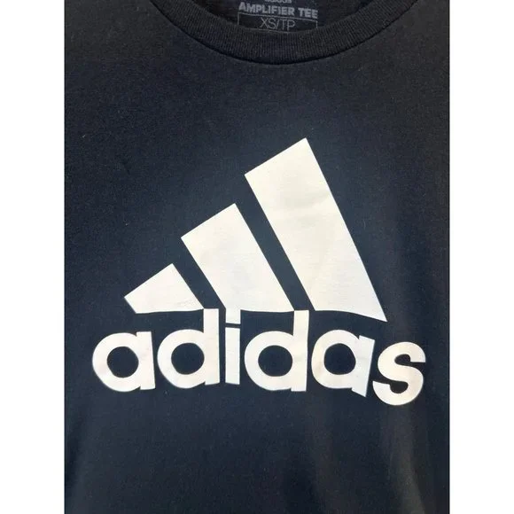 ADIDAS Women's Black Cotton Top T-Shirt GUC Women's Size XS - Picture 2 of 9